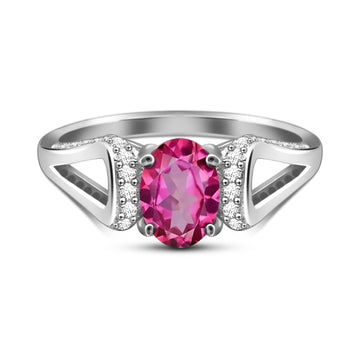 Elegant Paramount Natural Pink Topaz Sterling Silver Ring